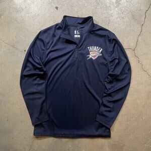 NBA Ultra Game Thunder OKC Mens Medium Navy Quarter-Zip Pullover
